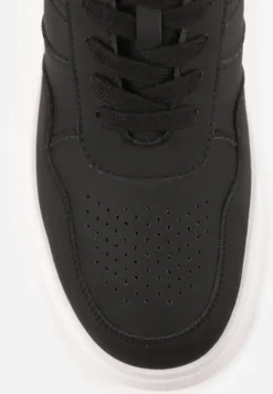 Czarne Sneakersy Vices na Platformie z Tłoczonym Napisem ze Sznurowaniem Eanneth