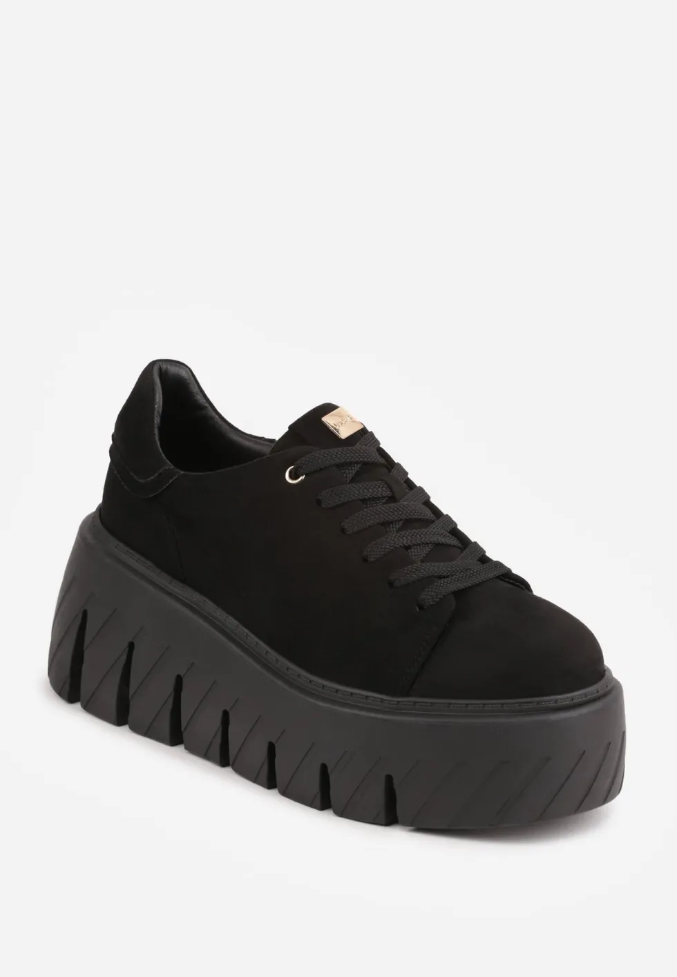 Czarne Sneakersy VICES na Platformie Typu Chunky Tassi