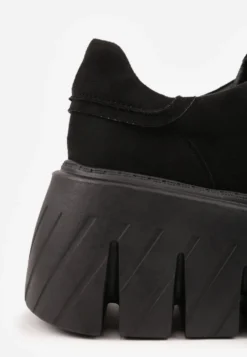 Czarne Sneakersy VICES na Platformie Typu Chunky Tassi