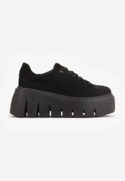 Czarne Sneakersy VICES na Platformie Typu Chunky Tassi
