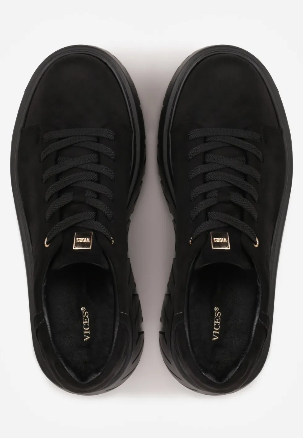 Czarne Sneakersy VICES na Platformie Typu Chunky Tassi