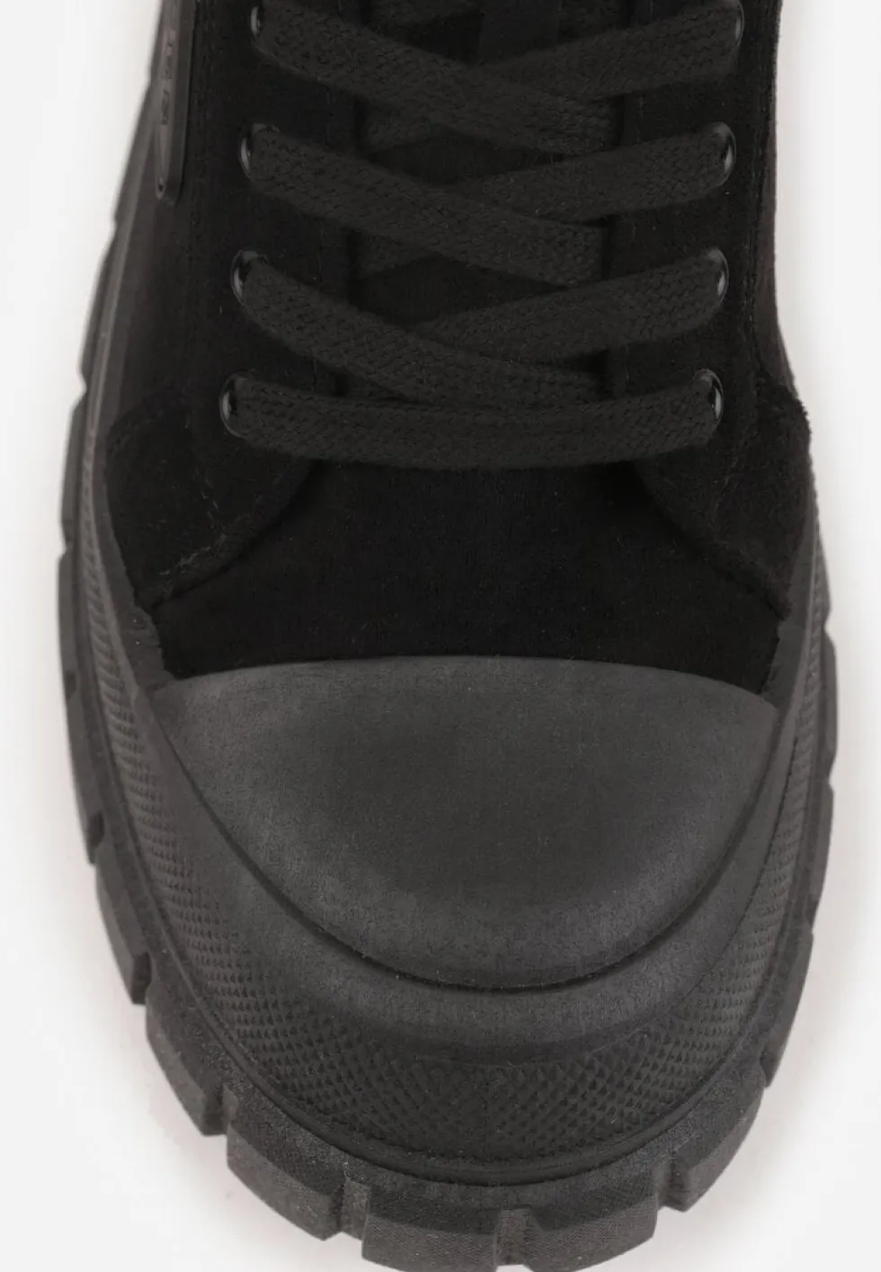 Czarne Sneakersy Vices na Platformie z Ozdobą i Napisem Leawen