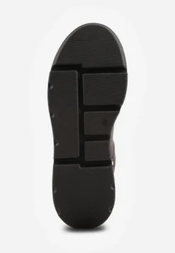 Czarne Sneakersy Vices na Platformie Ozdobione Metaliczną Aplikacją Tatellia