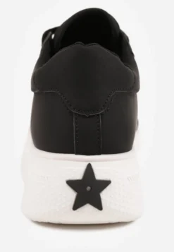 Czarne Sneakersy VICES Ozdobione Gwiazdą i Błyszczącą Wstawką Oranatta