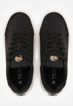 Czarne Sneakersy VICES Ozdobione Gwiazdą i Błyszczącą Wstawką Oranatta
