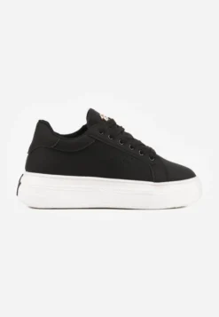 Czarne Sneakersy VICES Ozdobione Gwiazdą i Błyszczącą Wstawką Oranatta