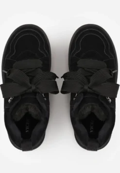 Czarne Sneakersy Vices Stylizowane na Śniegowce na Platformie Obszyte Futerkiem Naleris