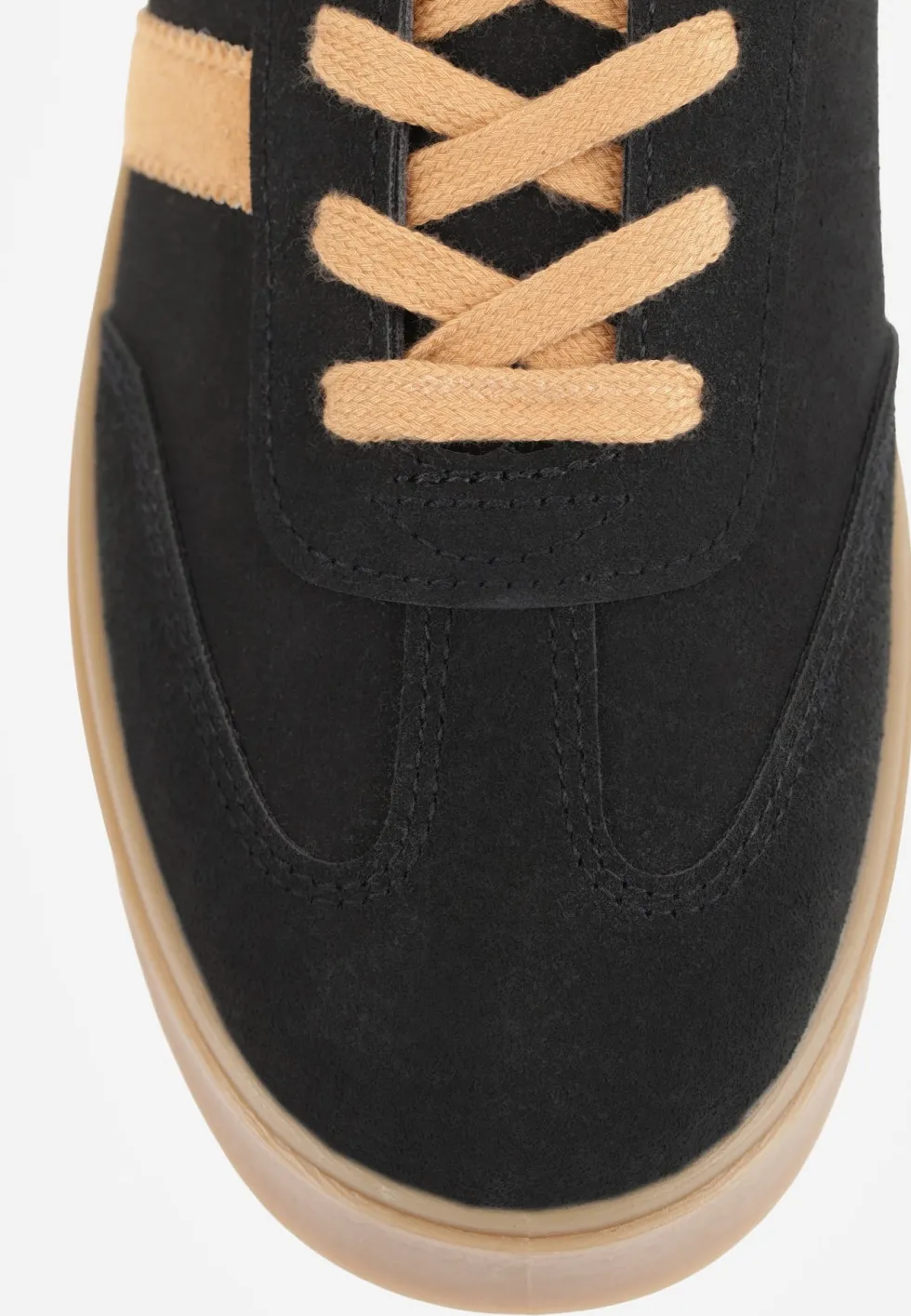 Czarne Sneakersy VICES Typu Tenisówki na Platformie z Paskami po Bokach Zidilla