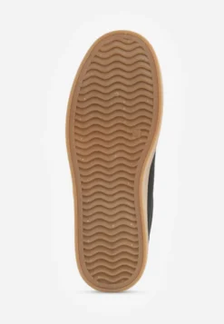 Czarne Sneakersy VICES Typu Tenisówki na Platformie z Paskami po Bokach Zidilla
