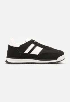 Czarne Sneakersy w Stylu Tenisówek Ozdobione Paskami Lilmi