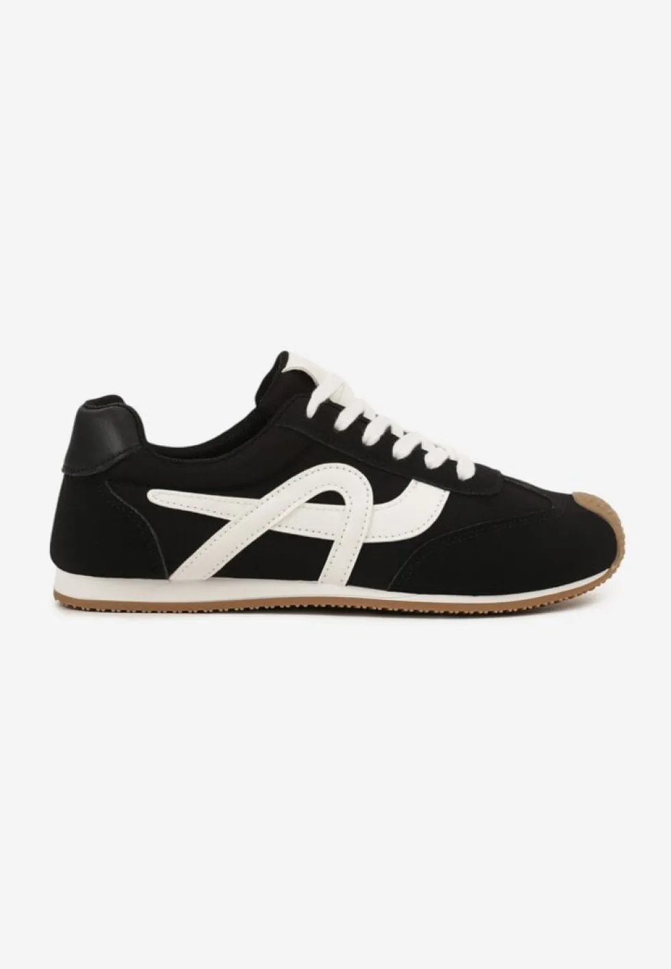 Czarne Sneakersy z Geometrycznym Wzorem Arnenta