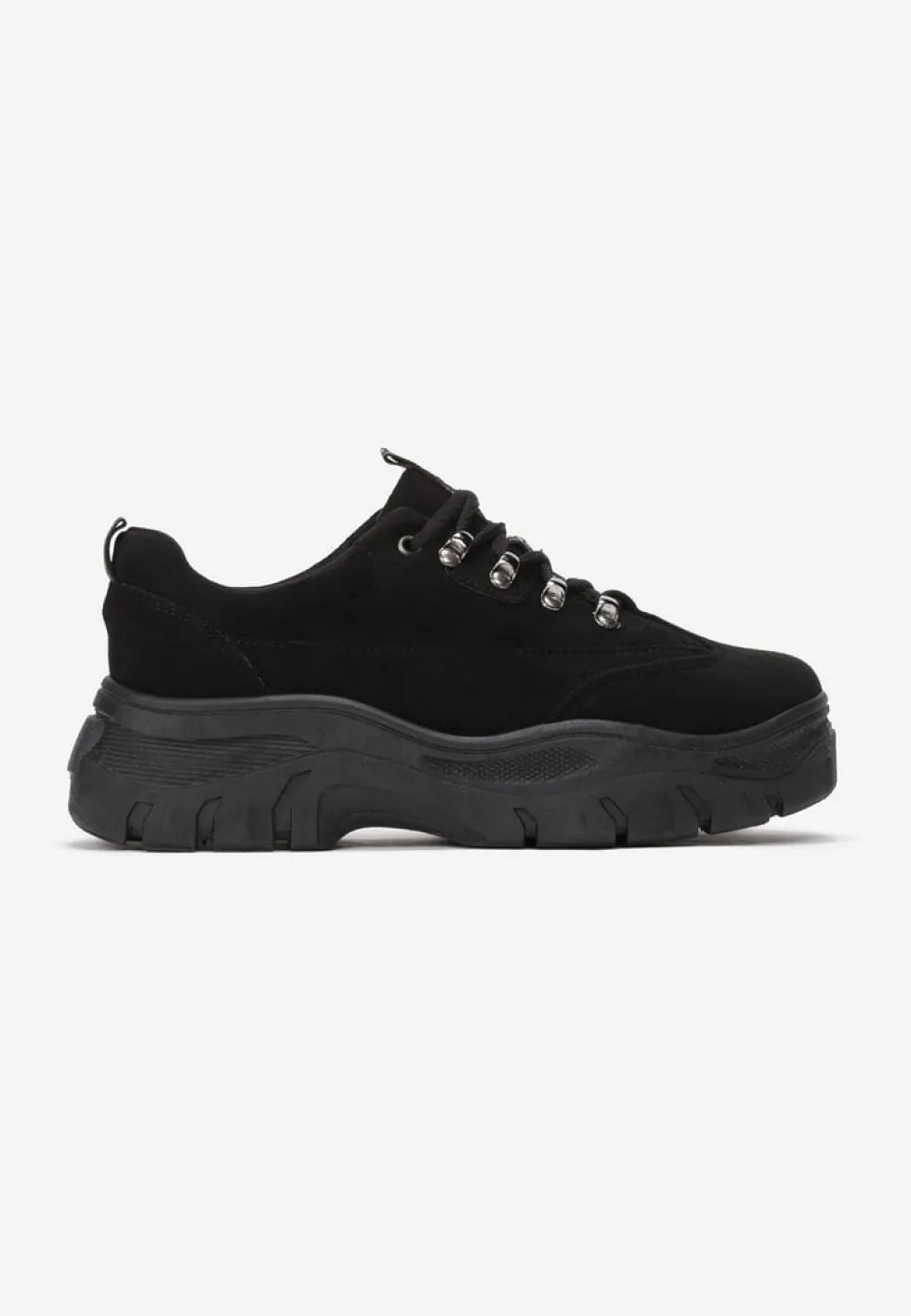 Czarne Sneakersy z Imitacji Skóry Farwynn