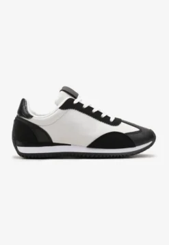 Czarne Sneakersy z Ozdobnymi Wstawkami Fania