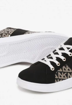 Czarne Sneakersy z Printem Casica