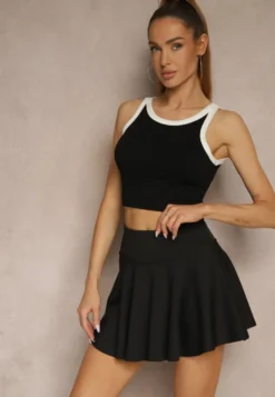 Czarne Spódnico-Szorty High Waist Lumivine