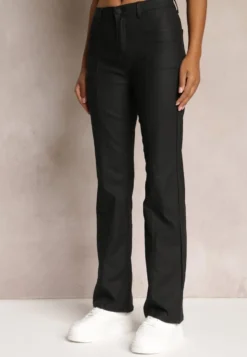 Czarne Spodnie Dzwony High Waist Eliov