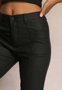Czarne Spodnie Dzwony High Waist Eliov