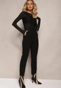 Czarne Spodnie Garniturowe High Waist Aigah