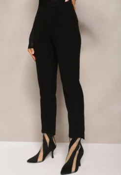 Czarne Spodnie Garniturowe High Waist Aigah