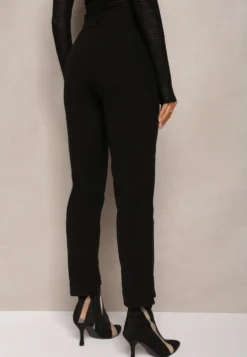 Czarne Spodnie Garniturowe High Waist Aigah