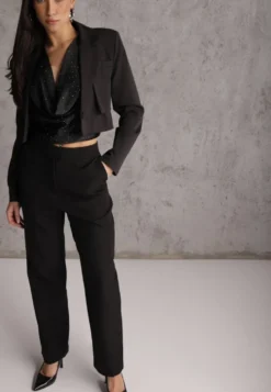 Czarne Spodnie Garniturowe VICES Straight Leg High Waist Ariesysh