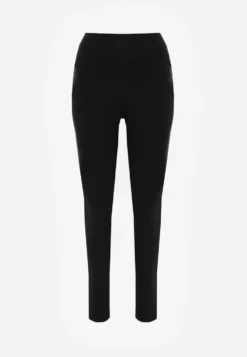 Czarne Spodnie Skinny High Waist z Gumką w Talii Ivelbia
