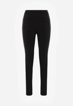 Czarne Spodnie Skinny High Waist z Gumką w Talii Ivelbia