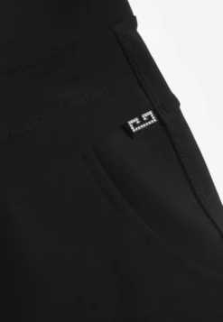 Czarne Spodnie Skinny High Waist z Gumką w Talii Ivelbia