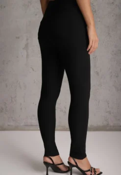 Czarne Spodnie Skinny High Waist z Gumką w Talii Ivelbia