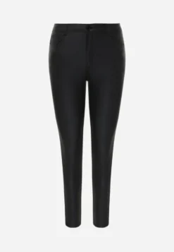 Czarne Spodnie Skinny z Imitacji Skóry Operwena