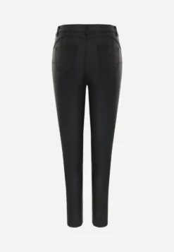 Czarne Spodnie Skinny z Imitacji Skóry Operwena