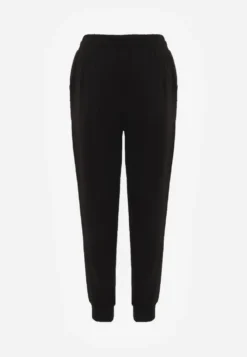 Czarne Sportowe Spodnie Typu Jogger High Waist ze Ściągaczem w Talii Isirona