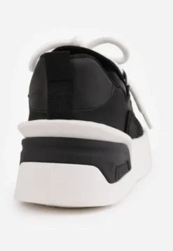 Czarne Streetwearowe Sneakersy Trampki na Platformie Danenith