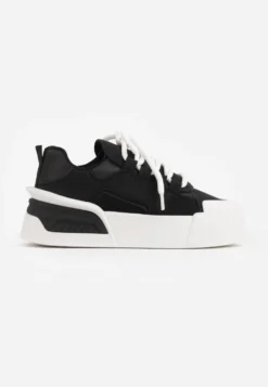 Czarne Streetwearowe Sneakersy Trampki na Platformie Danenith
