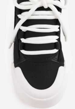 Czarne Streetwearowe Sneakersy Trampki na Platformie Danenith