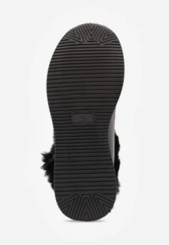 Czarne Sznurowane Botki Sneakersy z Futerkiem Gameda