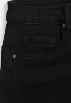 Czarne Szorty Denimowe High Waist z Efektem Push-Up i Asymetrycznymi Nogawkami Zilisea