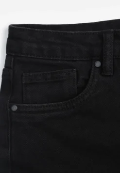 Czarne Szorty Jeansowe z Dodatkiem Bawełny High Waist z Przetarciami na Nogawkach Vimalen