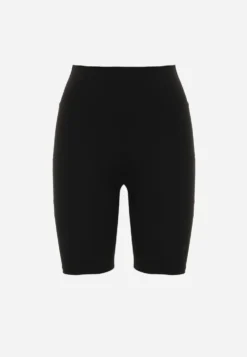 Czarne Szorty Kolarki High Waist z Gumką w Talii Xelfea