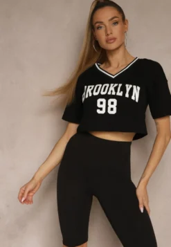 Czarne Szorty Typu Kolarki Biker Lilene