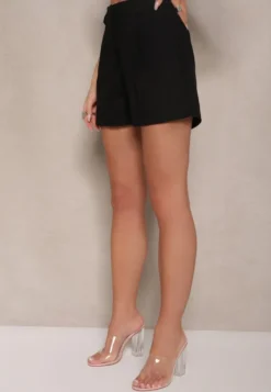Czarne Szorty z Bawełną High Waist w Klasycznym Stylu Sefore