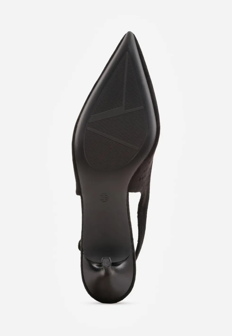 Czarne Szpilki Slingback z Ażurową Cholewką Nessnore