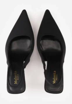 Czarne Szpilki Typu Slingback Sellena