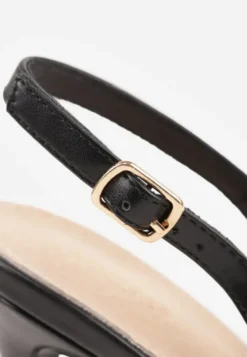 Czarne Szpilki VICES Slingback z Wkładką ze Skóry Naturalnej Zoretta