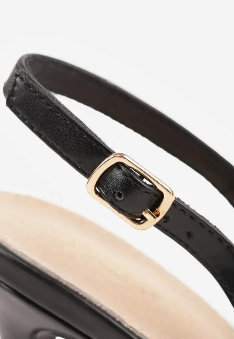 Czarne Szpilki VICES Slingback z Wkładką ze Skóry Naturalnej Zoretta