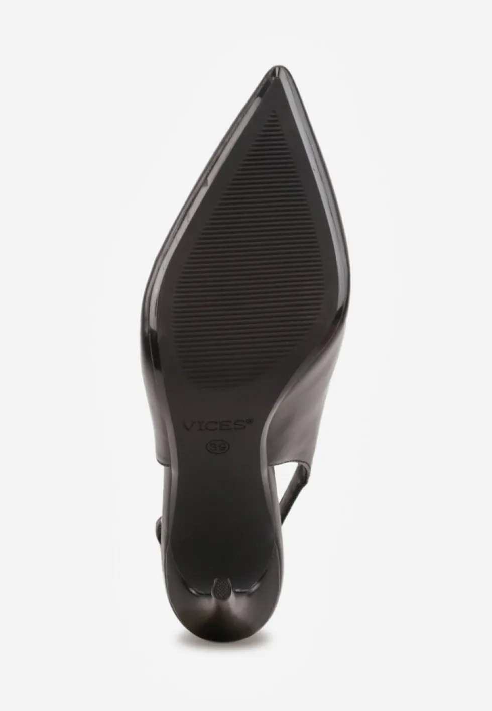 Czarne Szpilki VICES Slingback z Wkładką ze Skóry Naturalnej Zoretta