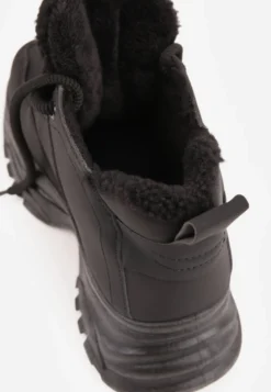 Czarne Trapery Sneakersy Vices na Platformie z Tłoczeniem Nirrise