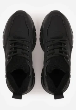 Czarne Trapery Sneakersy Vices na Platformie z Tłoczeniem Nirrise