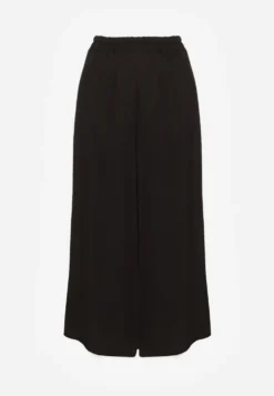 Czarne Wiskozowe Spodnie Szerokie High Waist Rissalene