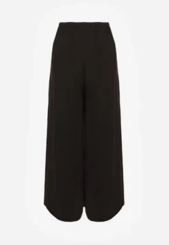 Czarne Wiskozowe Spodnie Szerokie High Waist Rissalene